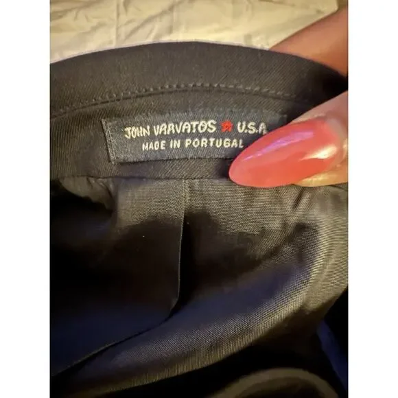 JOHN VARVATOS * U.S.A. Size 40 R Black Solid Wool Peak Lapel Sport Coat - Picture 8 of 10